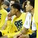 Michigan sophomore Trey Burke bites his nails while on the bench in during the first half of the national championship game at the Georgia Dome in Atlanta on Monday, April 8, 2013. Melanie Maxwell I AnnArbor.com